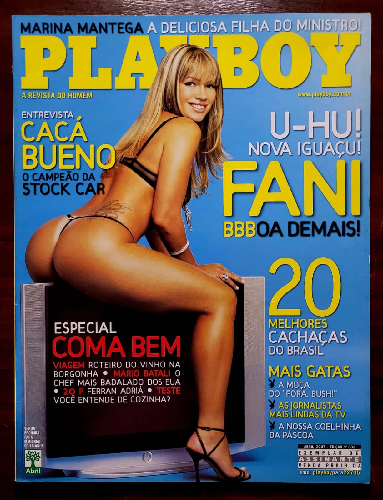 | Casa do Colecionador Playboy Nº 383 | Abril/2007 | Fani Pacheco – BBB 7 | Pôster Presente | Exemplar em Ótimo Estado