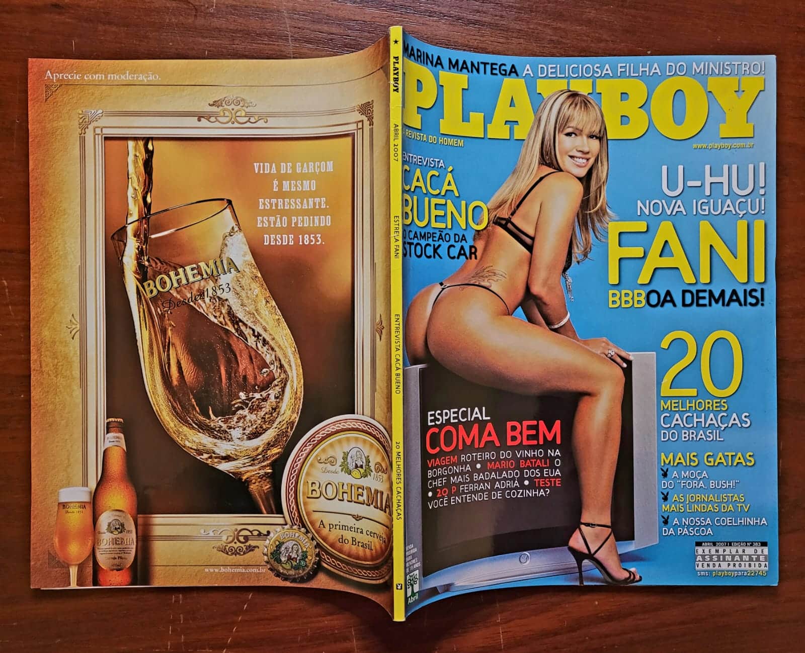 | Casa do Colecionador Playboy Nº 383 | Abril/2007 | Fani Pacheco – BBB 7 | Pôster Presente | Exemplar em Ótimo Estado