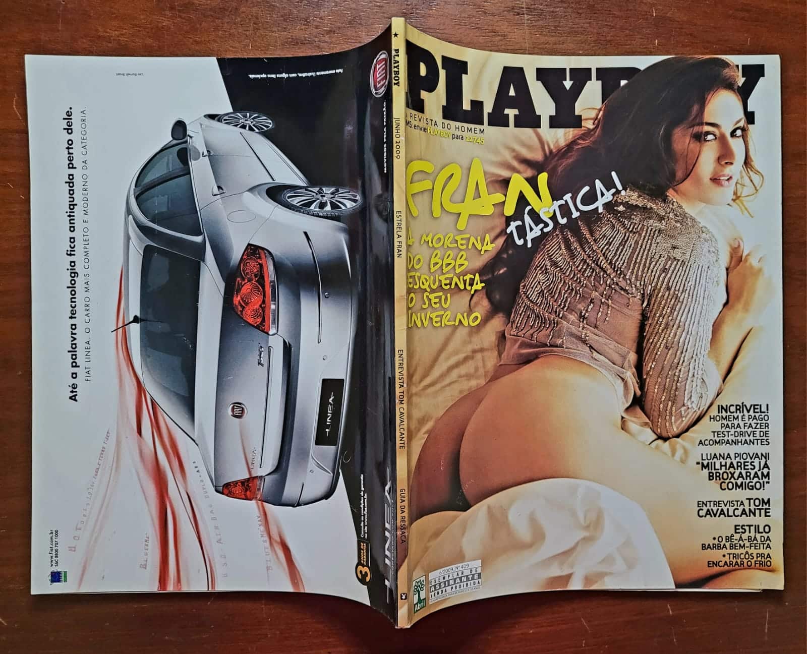 | Casa do Colecionador Playboy Nº 409 | Junho de 2009 | Francine Piaia — BBB 9 | Pôster Presente | Exemplar de Assinante