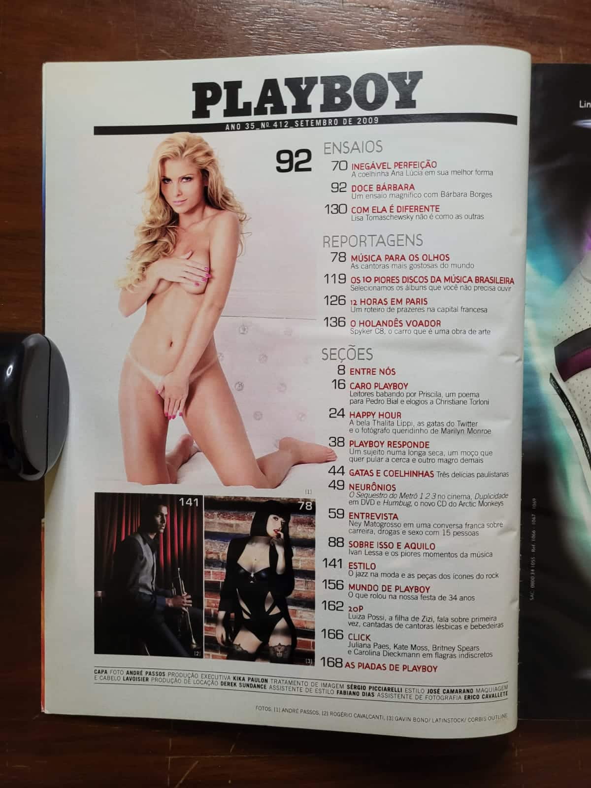 | Casa do Colecionador Playboy Nº 412 | Setembro 2009 | Bárbara Borges — A Irmã de Bela, a Feia | Edição Especial de Música | Pôster Presente