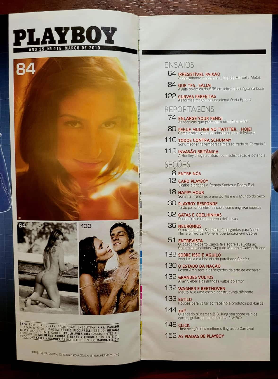 | Casa do Colecionador Playboy Nº 418 | Março/2010 | Tessália do BBB 10 | Pôster Presente | Exemplar de Assinante