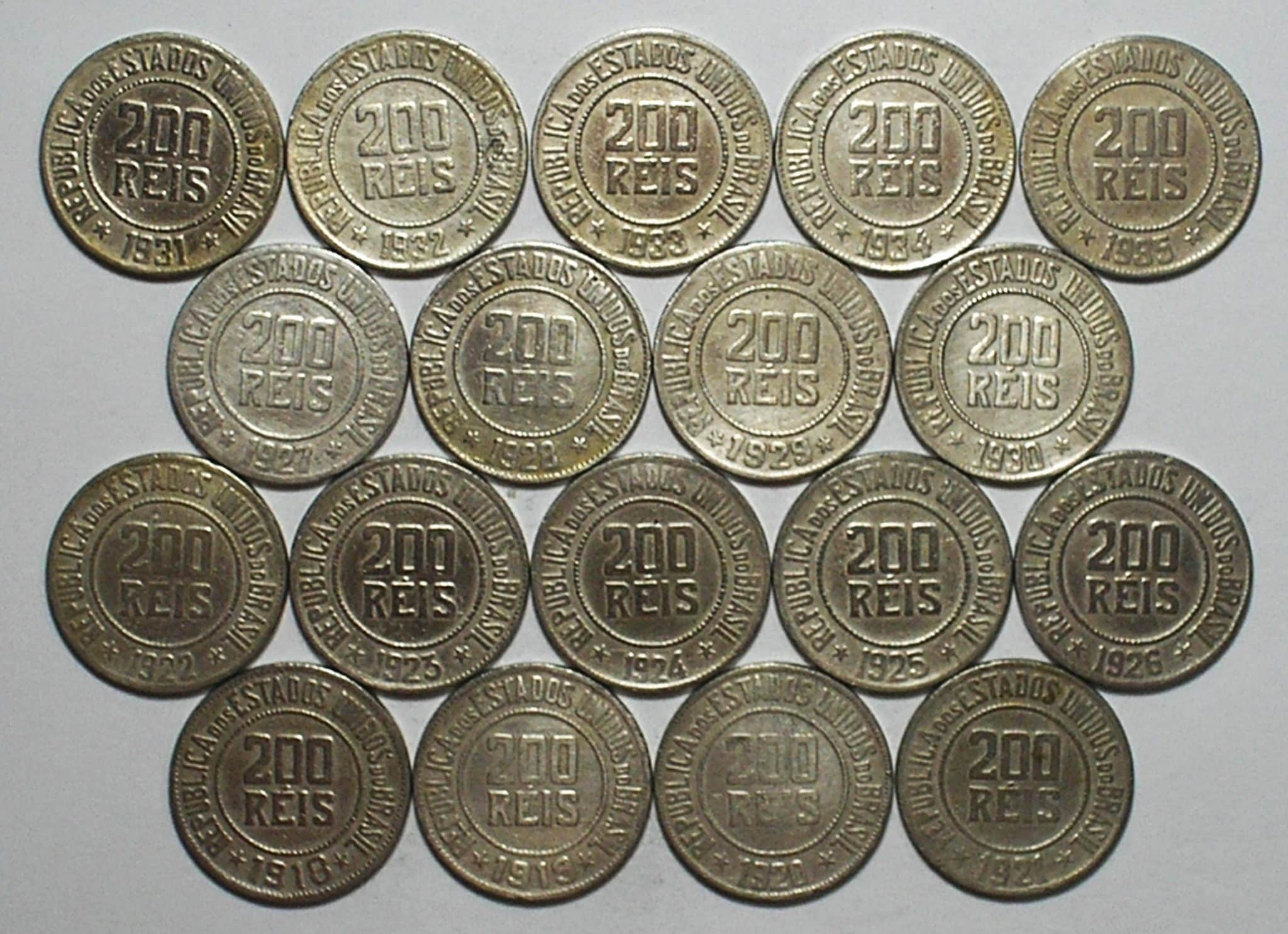 | Casa do Colecionador Série completa de 200 Réis de 1918 até 1935 com todas as peças dificeis e escassas – 1926 Fecha a coleção. "Peças Selecionadas"