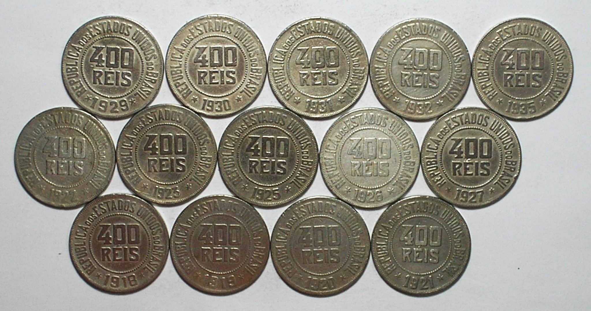 | Casa do Colecionador Série completa de 400 Réis – 1918 A 1935 Com Datas Escassas / Mbc e mais Todas Bonitas peças de coleção / "Peças Selecionadas"