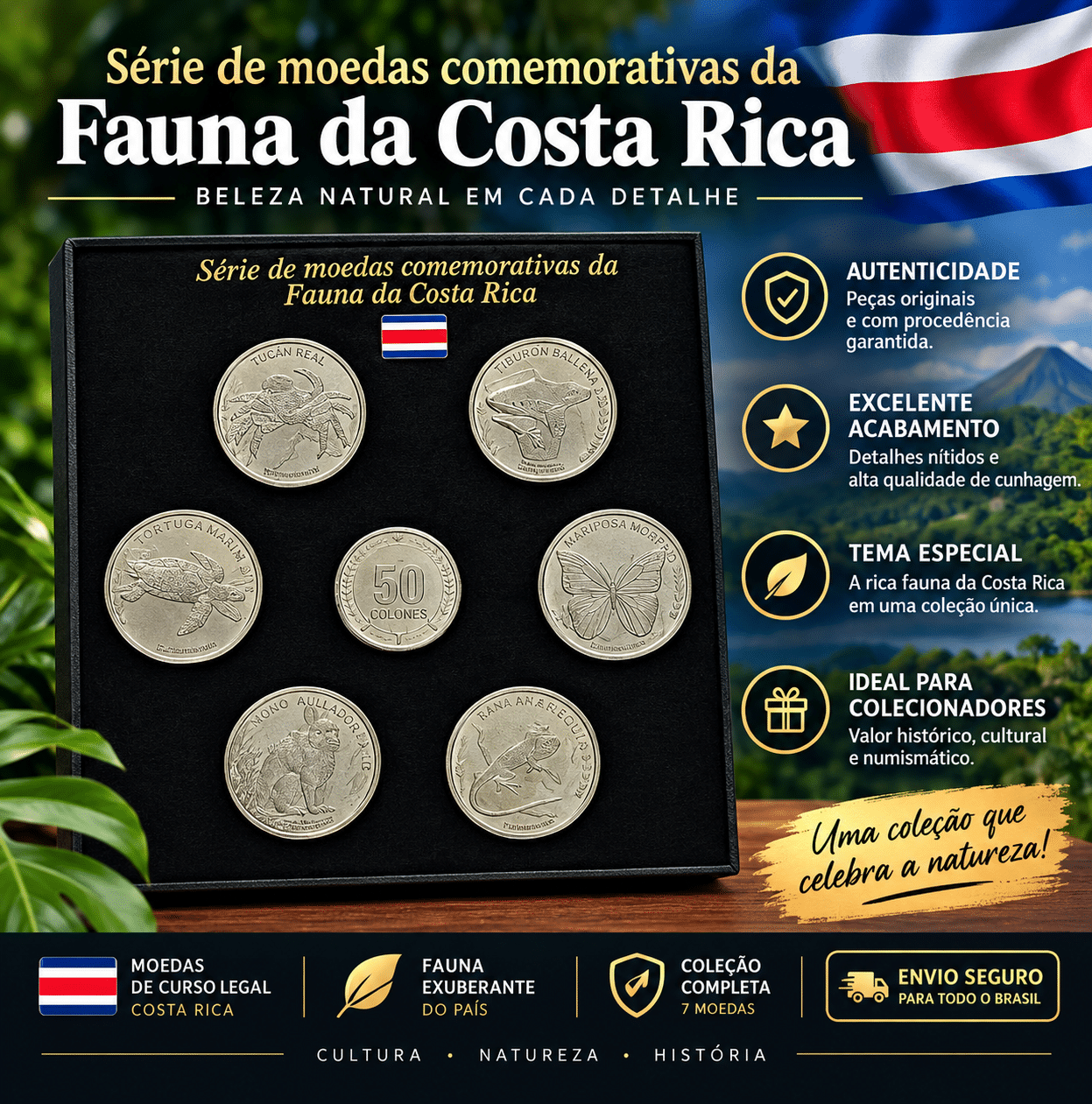 | Casa do Colecionador Série Fauna Costa Rica Sku 0165