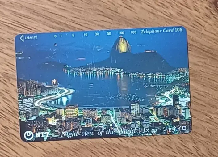 | Casa do Colecionador P26. Cartão telefone Japão Ntt 291. Vista noturna Rio de Janeiro.