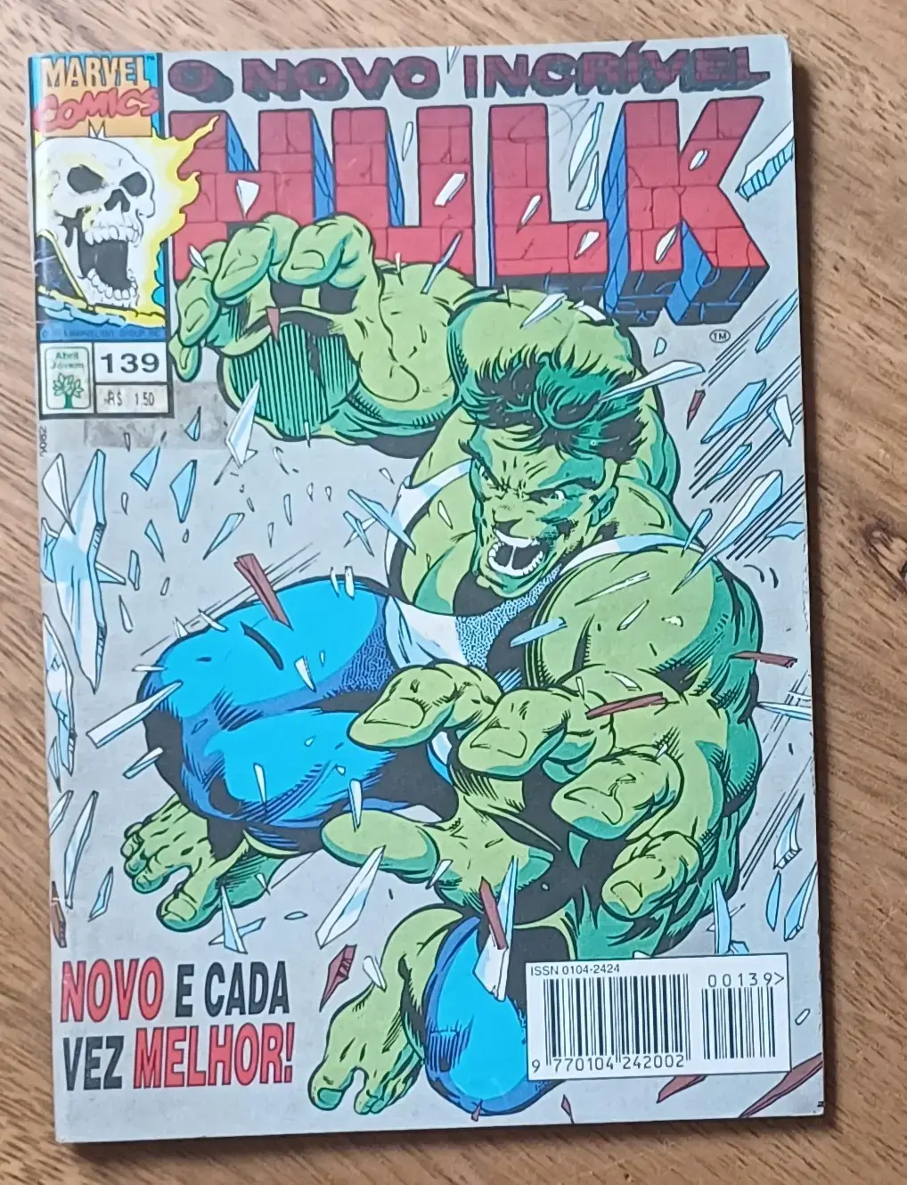 | Casa do Colecionador P26. Gibi Hulk 139 ed Abril 1995. Mulher Hulk Motoqueiro Fantasma.