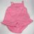 Conjunto Body com shortinho na cor Rosa em malha com detalhes em bordado floral, veste menina de 6 meses 1 ano