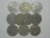 Inglaterra) 50 New Pence 1969 / 1970 / 73 / 76 / 77 / 78 / 79 / 1980 / 81 / 82 – 10 Moedas Em Niquel / Mbc/Sob / m510