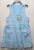 Vestido infantil azul sem mangas com decoração floral e borboleta com dois bolsos floral e renda, veste menina 3 anos