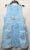 Vestido infantil azul sem mangas com decoração floral e borboleta com dois bolsos floral e renda, veste menina 4 anos